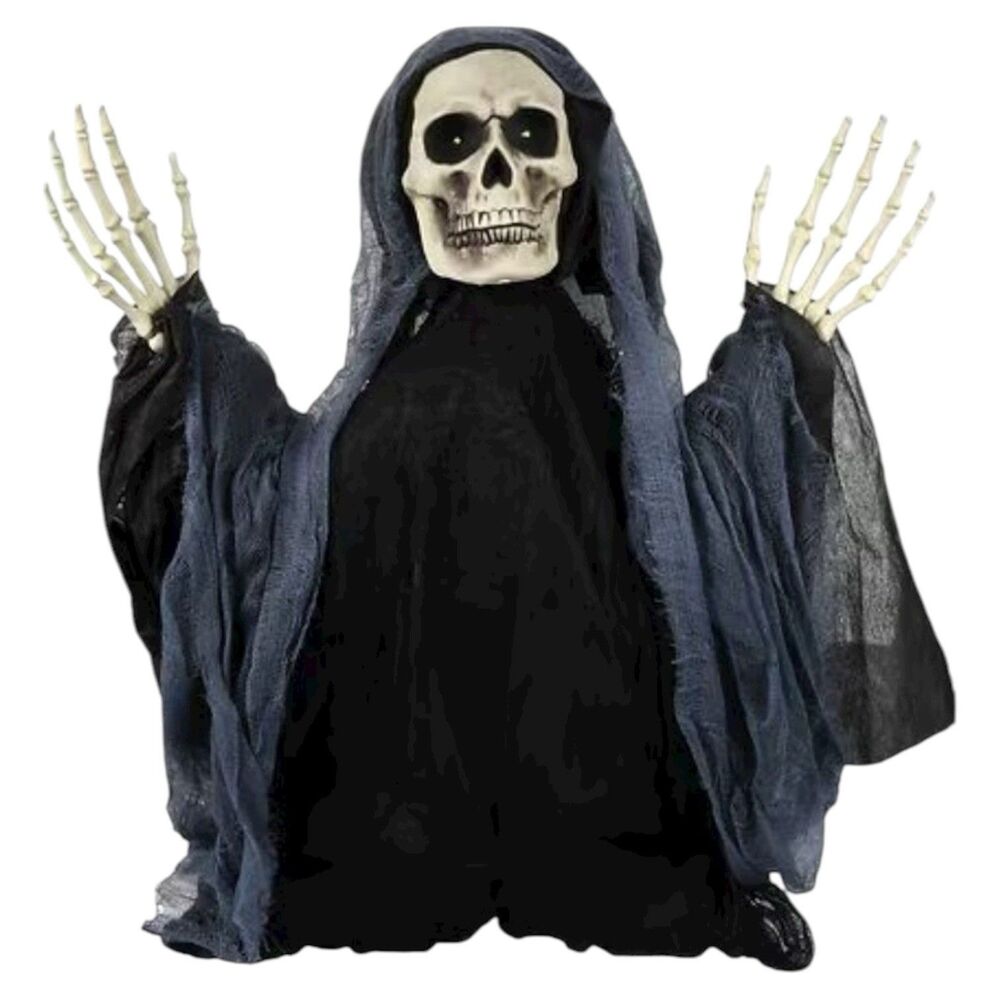 Happy Halloween Skeleton Head with Light Sound 6ft Hanging Decoration